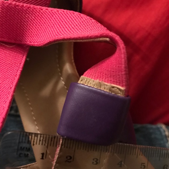Unbranded Pink And Purple Cross Strap Wedges - Picture 6 of 6
